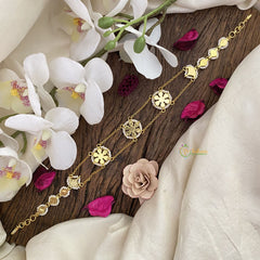 Vriksham Antique Floral Red White Kundan Jadau Sheeshphool-J2803