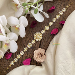 Vriksham Floral White Kundan Jadau Sheeshphool-J2799