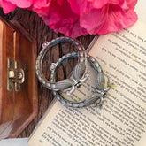 Vriksham Classic Dual Peacock Feather Oxidized Kada Bnagle-S1142