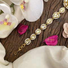 Vriksham Floral White Kundan Jadau Sheeshphool-J2799