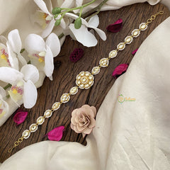 Vriksham Floral White Kundan Jadau Sheeshphool-J2799