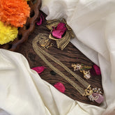 Stylish Baby Pink AD Stone Peacock Pendant Layered Chain-G14622