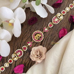 Vriksham Precious Elephant Kundan Jadau Sheeshphool-Red White-J2766