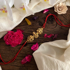 Premium Lakshmi Mayil Pendant Rakhi-Rakshabandhan-Red Thread-G13023