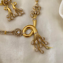 Premium AD Stone One Stan Peacock Hasli Choker-G12067