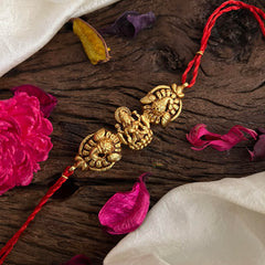 Premium Lakshmi Mayil Pendant Rakhi-Rakshabandhan-Red Thread-G13023