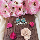 Vriksham Floral Maharashtrian Style Press Bugadi-Firosa-White Bead-J3144