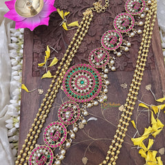 Vriksham Kundan Jadau Multi-Circle Hipchain with Pearls-J3737