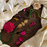 Peacock Lakshmi Pendant Rakshabandhan Rakhi-Yellow Green Thread-G12997