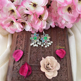 Vriksham Floral Maharashtrian Style Press Bugadi-Multicolor-White Bead-J3165