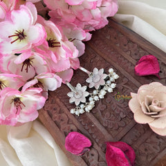 Vriksham Floral Maharashtrian Style Press Bugadi-Multicolor-White Bead-J3165