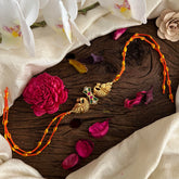 Red Green Kundan Stone Peacock Pendant Rakhi-Rakshabandhan-G13015