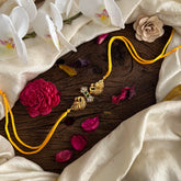 Green White Kundan Stone Peacock Pendant Rakhi-Rakshabandhan-G13018