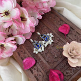 Vriksham Annam Style Maharashtrian Style Press Bugadi-Blue-White Bead-J3135