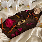 Red White Kundan Stone Peacock Pendant Rakhi-Rakshabandhan-G13019