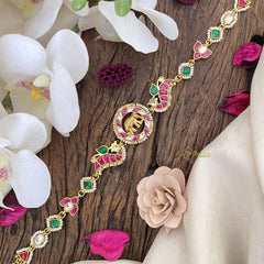 Vriksham Exquisite Elephant Peacock Kundan Jadau Sheeshphool-Red Green & White-J2768