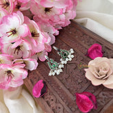 Vriksham Annam Style Maharashtrian Style Press Bugadi-Green-White Bead-J3137