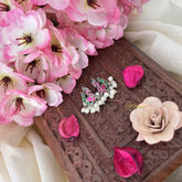 Vriksham Annam Style Maharashtrian Style Press Bugadi-Green Red-White Bead-J3166