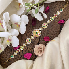 Vriksham Gold Look Alike Kundan Jadau Sheeshphool-Red Green & White-J2787