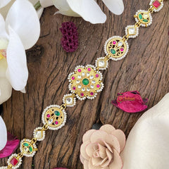 Vriksham Gold Look Alike Kundan Jadau Sheeshphool-Red Green & White-J2787