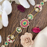 Vriksham Floral With Half Moon Style Kundan Jadau Sheeshphool-J2809