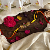 Rakshabandhan Kundan Mayil Rakhi-Red White Green-G13057