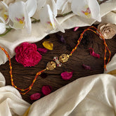 Rakshabandhan Kundan Mayil Rakhi-Red White-G13058