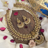 Vriksham Gold Look Alike Lakshmi Long Neckpiece-Rice Pearl-G16159