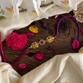 Kundan Stone Dual Peacock Pendant Rakshabandhan Rakhi-Red-G13008