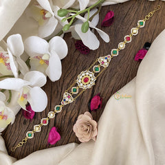 Vriksham Designer Kundan Jadau Sheeshphool-Red Green & White-J2763