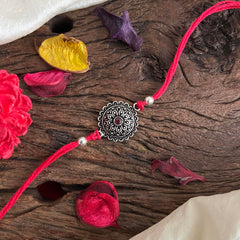 Rakshabandhan Silver Pendant Rakhi-Pink-G13038