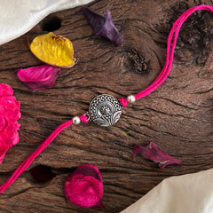 Rakshabandhan Silver Floral Pendant Rakhi-G13035