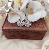 Vriksham Round CZ American Diamond Stud Earrings-G21627