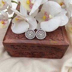 Vriksham Round CZ American Diamond Stud Earrings-G21627