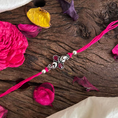 Rakshabandhan Silver Rakhi-Pink-G13031