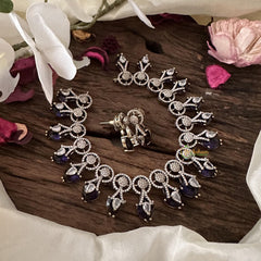 Trendy Purple Victorian Diamond Neckpiece-VV1769