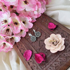 Vriksham Flower Maharashtrian Style Press Bugadi-Blue-White Bead-J3163