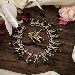 Trendy Green Victorian Diamond Neckpiece-VV1770