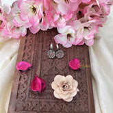 Vriksham Flower Maharashtrian Style Press Bugadi-Red-White Bead-J3160