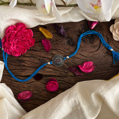 Rakshabandhan Silver Pendant Rakhi-Blue-G13050