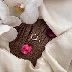 Vriksham Classic Trio & Round Style Septum Ring-Red-Pearls-G21612