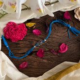 Rakshabandhan Silver Elephant Rakhi-Blue-G13048