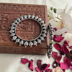 Vriksham Antique Shell Designs Oxidized Kada Bnagle-S1064