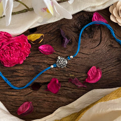 Rakshabandhan Silver Pendant Rakhi-Blue-G13043