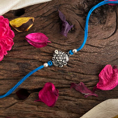Rakshabandhan Silver Pendant Rakhi-Blue-G13043
