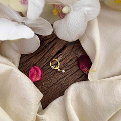 Vriksham Premium White Peacock Style Septum Ring-Pearls-G21611