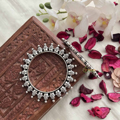 Vriksham Ethnic Inspired Leaf Oxidized Kada Bnagle-S1067