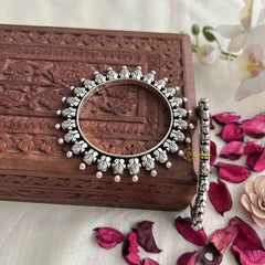 Vriksham Ethnic Inspired Leaf Oxidized Kada Bnagle-S1067