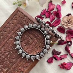 Vriksham Elegant Lotus Bloom Oxidized Kada Bnagle-S1059