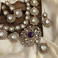 Premium Red Victorian Diamond Neckpiece - VV1389